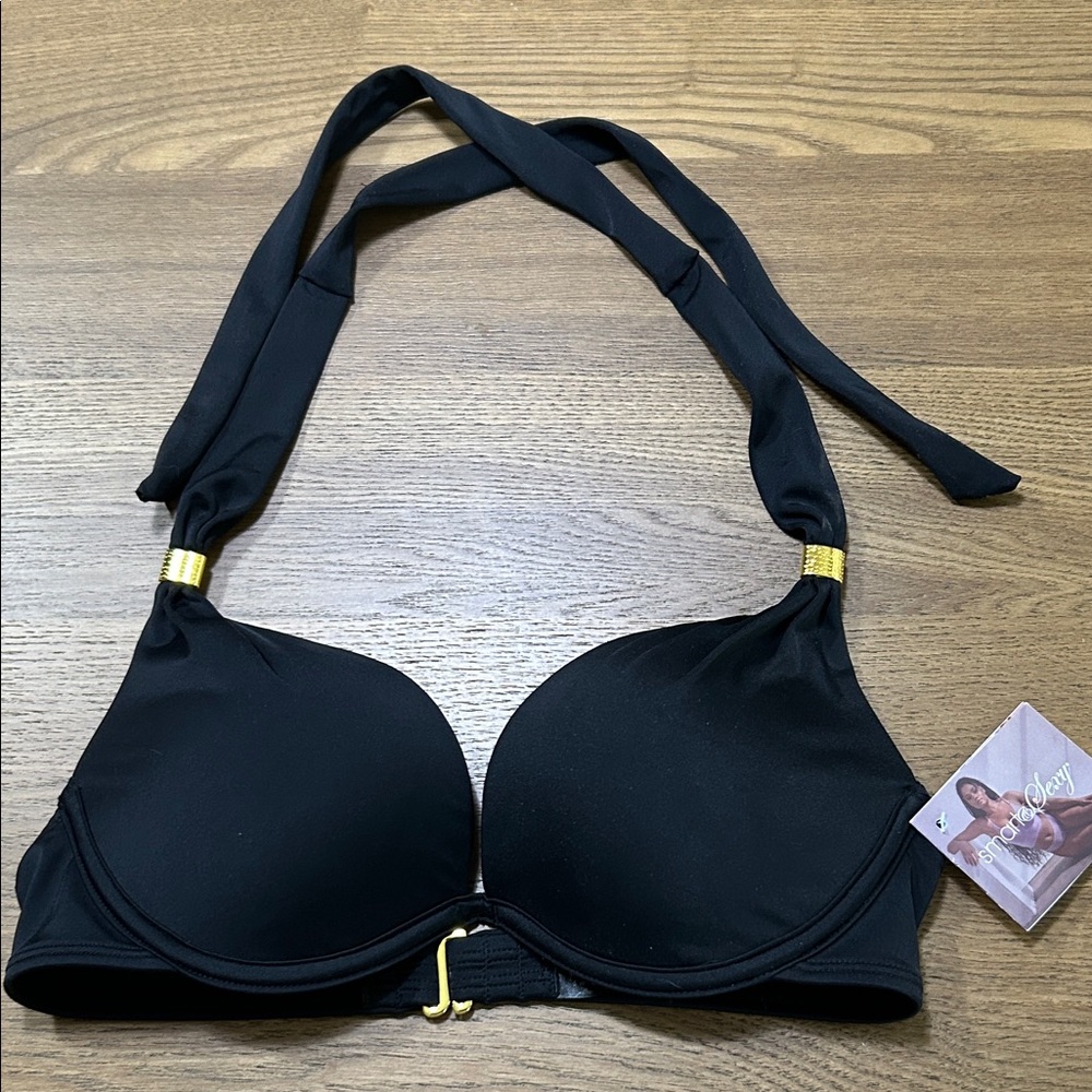 Smart & Sexy Black Bra with Gold‎ Highlights